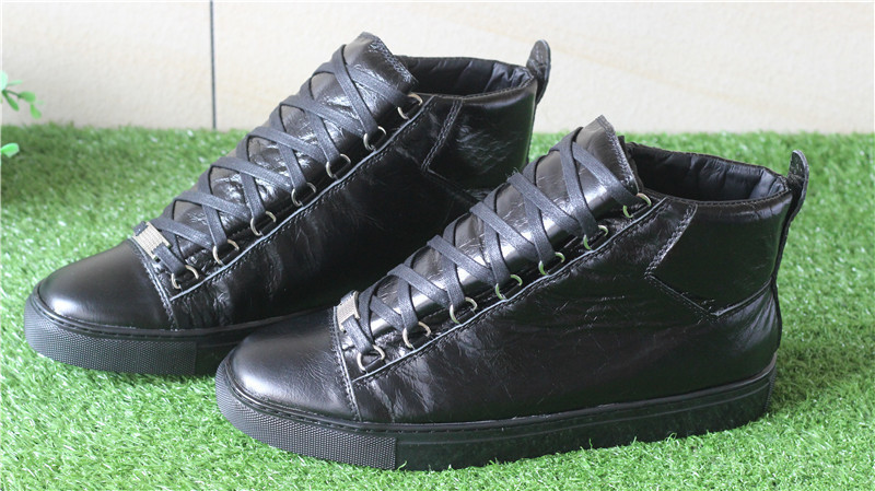 Super Perfect Balenciaga Arena Leather Black High Sneakers